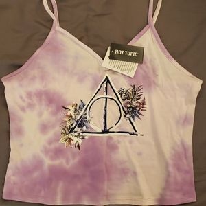 Harry Potter Deathly Hallows Crop Tie-Dye Tank